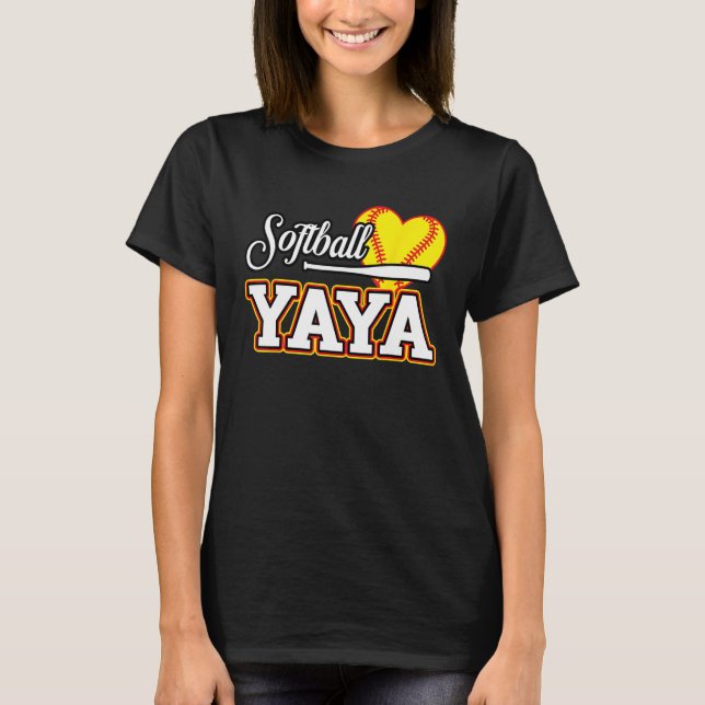 Camiseta Heart Softball YaYa Cute Sport  Matching Family (Anverso)