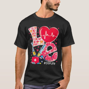 Camiseta Heart Stethoscope Cute Love Nursing Valentines Dsp