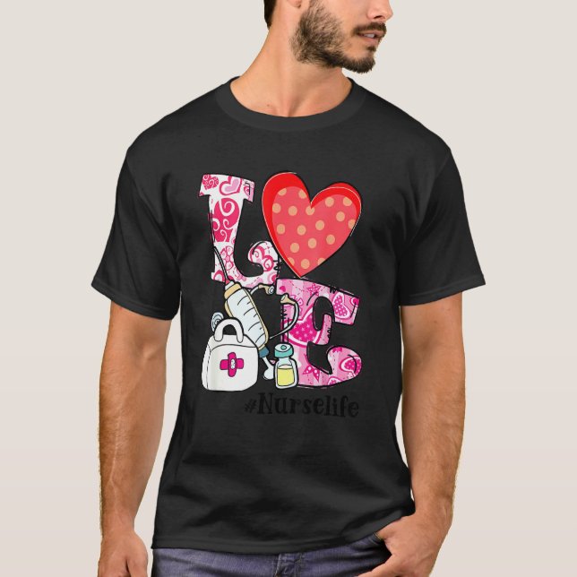Camiseta Heart Stethoscope Enfermería de amor lindo Día de  (Anverso)