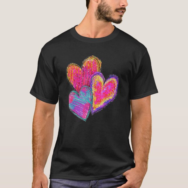 Camiseta Heart Valentines Day Tie Dye Cute For Couple Match (Anverso)