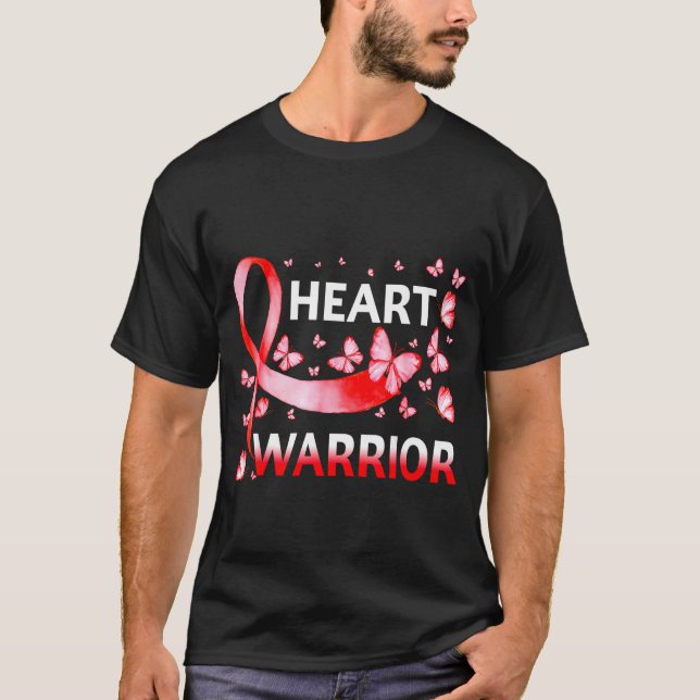 Camiseta Heart Warrior Butterfly Heart Disease Awareness  (Anverso)