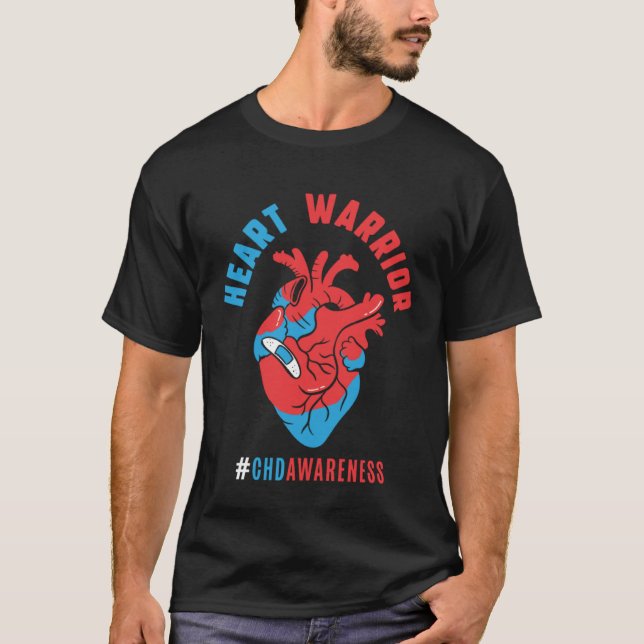 Camiseta Heart Warrior CHD Awareness Congenital Heart Defec (Anverso)