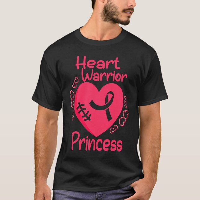 Camiseta Heart Warrior Princess CHD Heart Disease Awareness (Anverso)