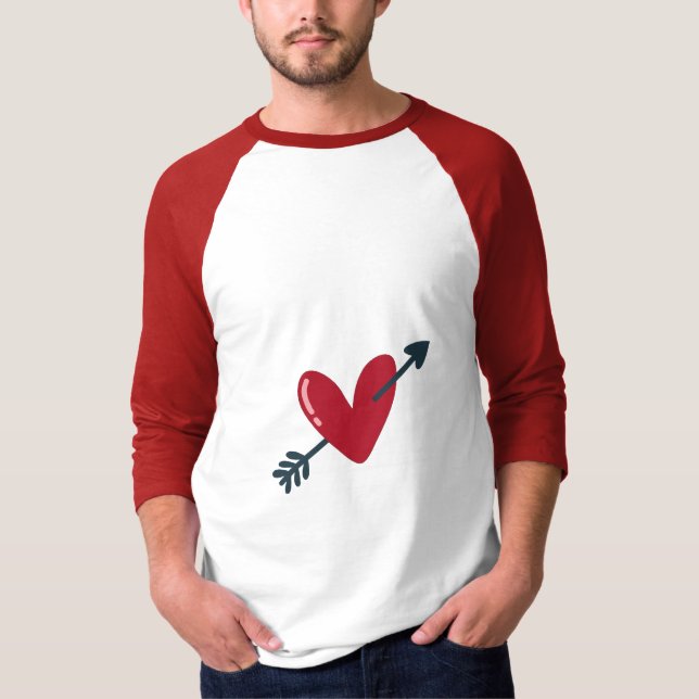 Camiseta Heart With Arrow Valentine Minimal T-Shirt (Anverso)