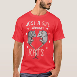 Camiseta Heartail Just a Girl Who Loves Rats vintage