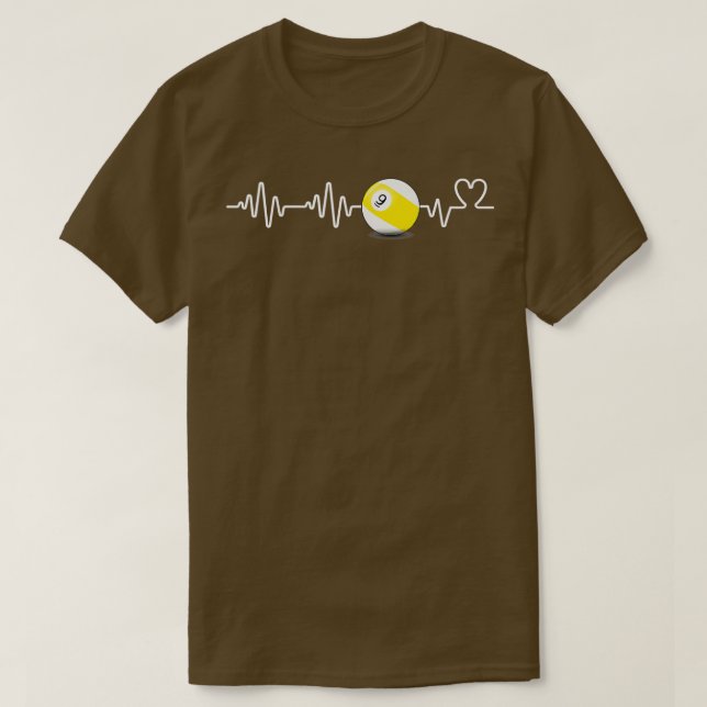 Camiseta Heartbeat Billiard Nine Ball Funny 9Ball Player Gi (Diseño del anverso)