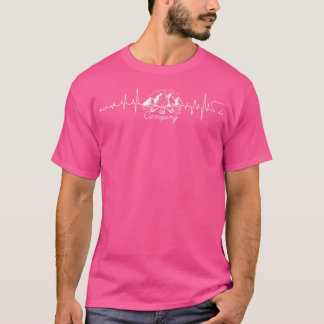 Camiseta Heartbeat Camping Camper Tents Motorhome Fun