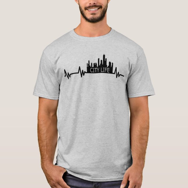 CAMISETA HEARTBEAT DE LA VIDA DE LA CIUDAD (Anverso)
