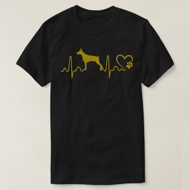 Camiseta Heartbeat Doberman Pinscher Dog Rescue Lifeline (Diseño del anverso)