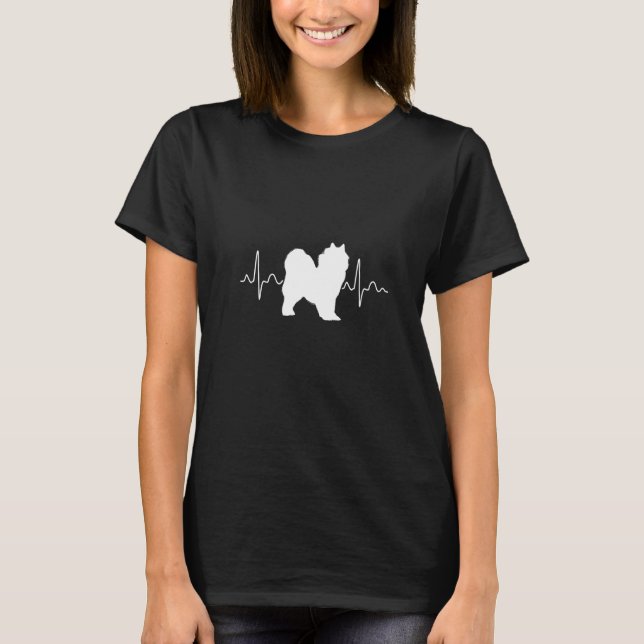 Camiseta Heartbeat Dog Samoyed Premium (Anverso)