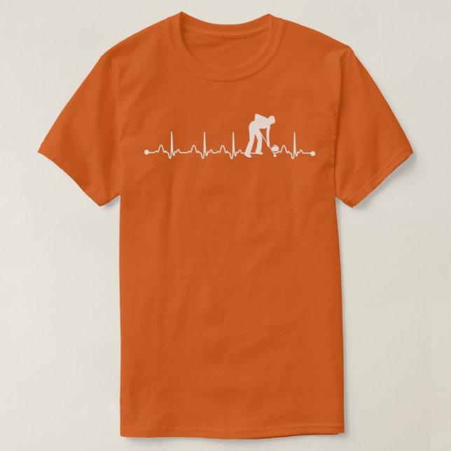 Camiseta Heartbeat EKG Curling Sports Lover (Diseño del anverso)