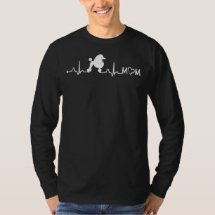 Camiseta Heartbeat Ekg Poodle Continental Clip Mom
