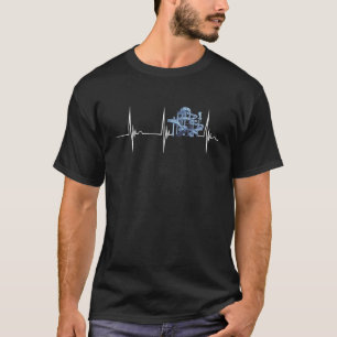 Camiseta Heartbeat Ekg Pulso Agua Deslizar deslizamientos d