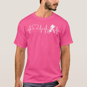 Camiseta Heartbeat I Love Bmx Riding Free Bicycle Rider T