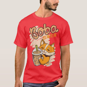Camiseta Heartbeat Kawaii Corgi Bubble Tea Funny Bobas Wels