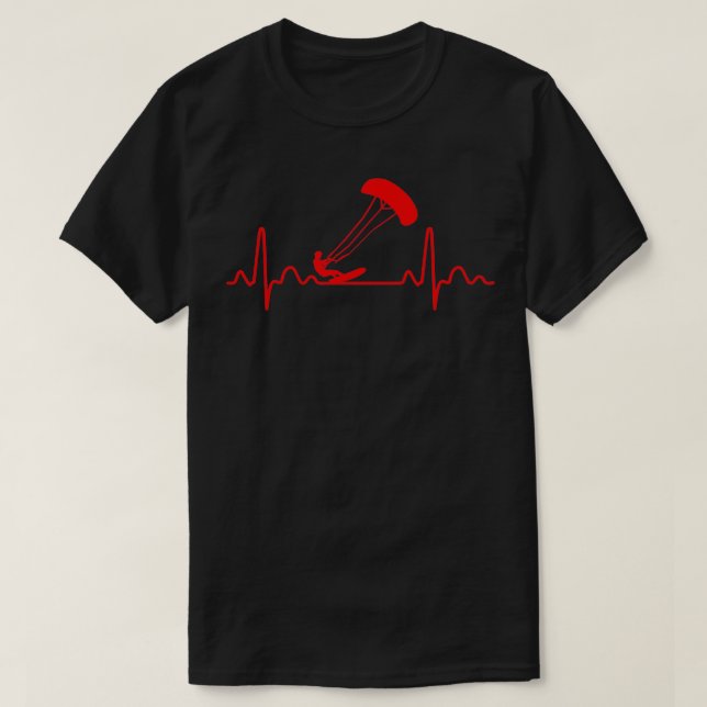 Camiseta Heartbeat Kite Surfing Kite Surfer Divertido Idea  (Diseño del anverso)