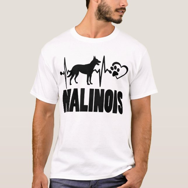 Camiseta Heartbeat - Malinois belga - Mejor Amigo del Perro (Anverso)