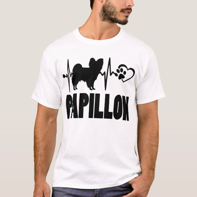 Camiseta Heartbeat - Papillon - Mejor Amigo del Perro (Anverso)