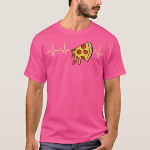 Camiseta Heartbeat Pizza ECG Alimentos Alimentos Fastfood M