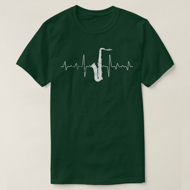 Camiseta Heartbeat Saxofón (Diseño del anverso)