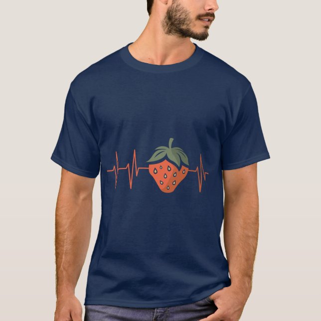 Camiseta Heartbeat strawberry in comic and cartoon style Fr (Anverso)