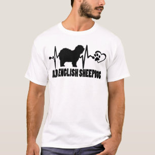 Camiseta Heartbeat - Viejo perro pastor inglés - Mejor amig