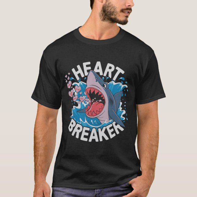 Camiseta Heartbreaker Shark Cute Funny Love Design For Vale (Anverso)