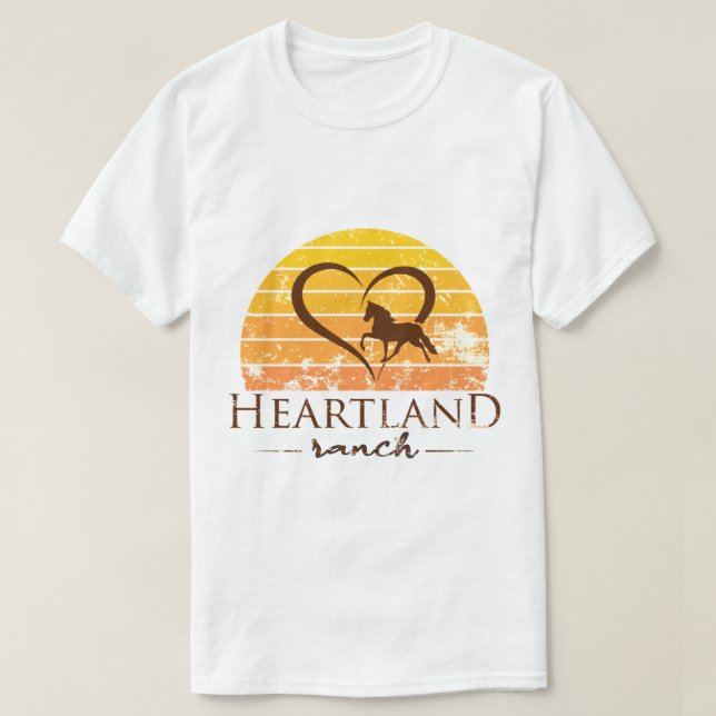 Camiseta Heartland,Heartland Ranch,glitter Heartland,sunset (Diseño del anverso)