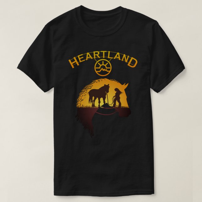 Camiseta Heartland, Heartland Ranch, Hombres Amantes, Hípic (Diseño del anverso)