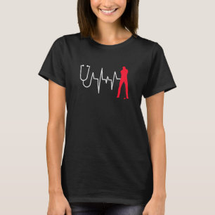 Camiseta Heartline Sports Golf Golf Golf Love Heartbeats Li