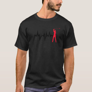 Camiseta Heartline Sports Golf Swing Golfing Love Heartbeat