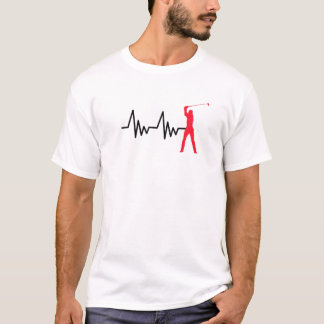 Camiseta Heartline Sports Golf Swing Golfing Love Heartbeat