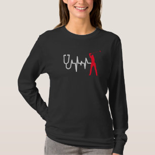 Camiseta Heartline Sports Golf Swing Golfing Love Heartbeat
