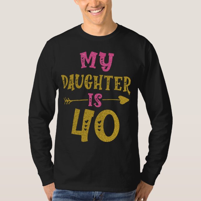 Camiseta Hearts 40th Bday For Daughter From Mom Dad (Anverso)