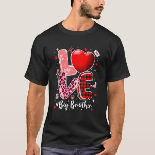 Camiseta Hearts Día de San Valentín Love Big Brother Leopar