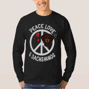 Camiseta Hearts Dog Face Happy Peace Day Peace Love & Dachs