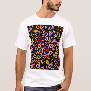 Camiseta Hearts Galore: Patrón de color de agua sin foco