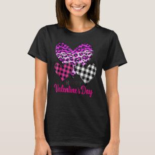 Camiseta Hearts Leopard Plaid Love Happy Valentines Day for