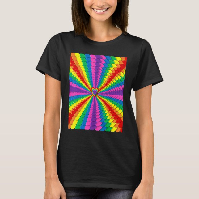 Camiseta Hearts Rainbow Gay pride 2022 LGBT Flag with Heart (Anverso)