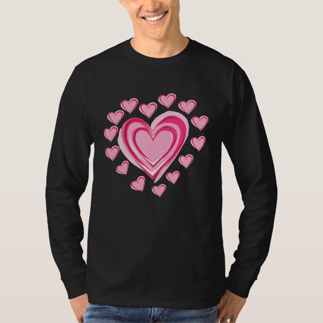 Camiseta Hearts Valentines Day Girls Boys Kids School (Anverso)