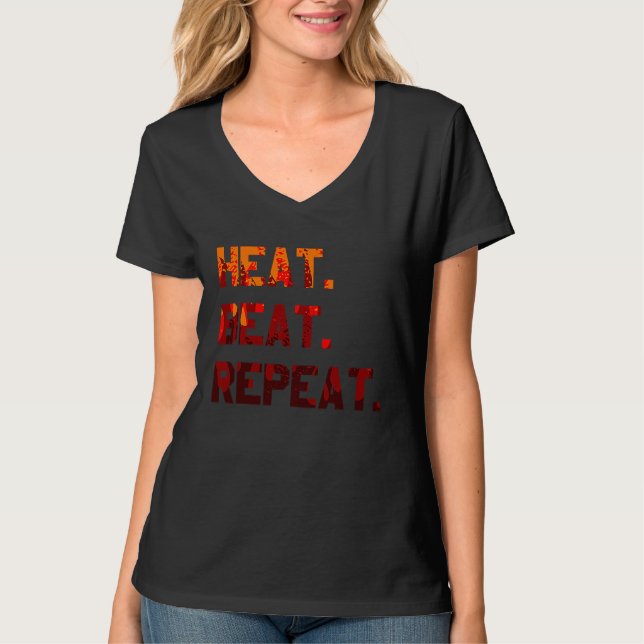 Camiseta Heat Beat Repeat Blacksmith Anvil Bladesmith Forge (Anverso)