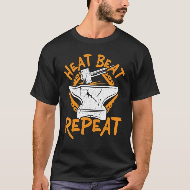Camiseta Heat Beat Repetir el herrero forjador de metal 1 (Anverso)