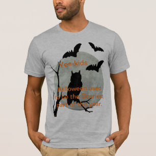 Camiseta Heather Gray Halloween Owl & Bats