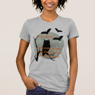 Camiseta Heather Gray Halloween Owl & Bats