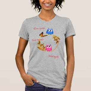 Camiseta Heather Gray Personalizable Mariposa Búho T-Shirt