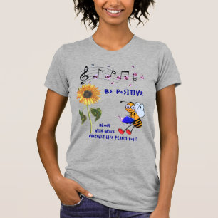 Camiseta Heather Gray Sunflower Abejas Positivas T-Shirt