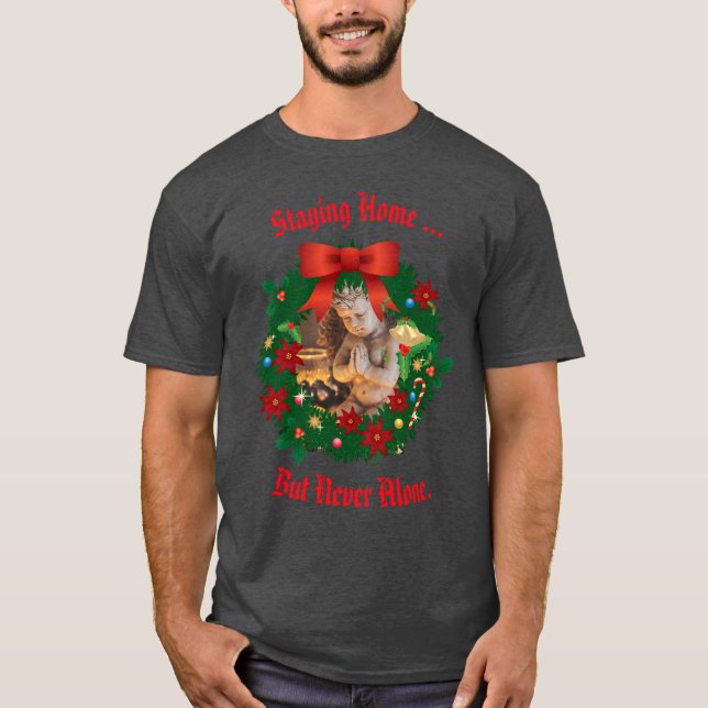 Camiseta Heather- Quedarse en casa - - pero nunca solo feri (Anverso)