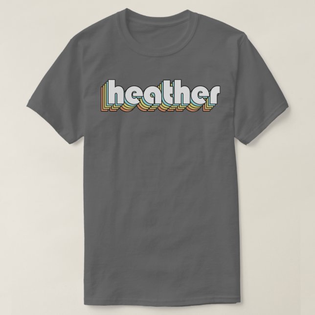 Camiseta Heather Retro Rainbow Typography Style (Diseño del anverso)