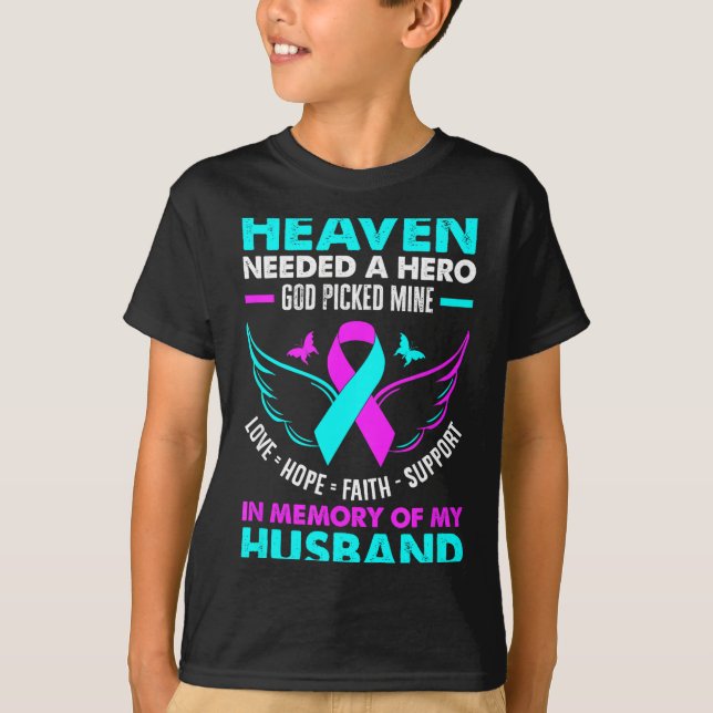 Camiseta Heaven Needed Hero God Ck Mine Husband Suicide Pre (Anverso)