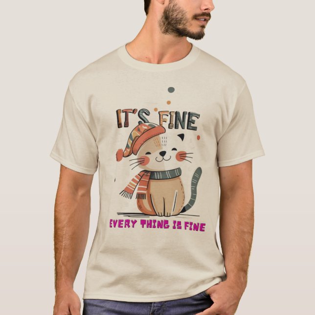 Camiseta Heavy and soft T-shirt with an adorable cat design (Anverso)
